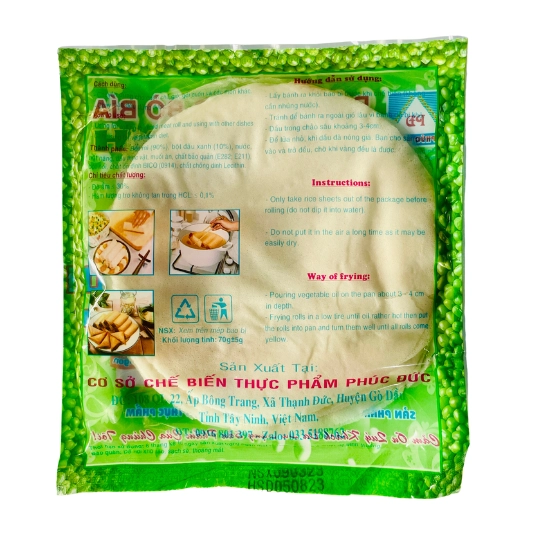 BÁNH TRÁNG BÒ BÍA ĐẬU XANH 15Cm - 70g - 25 Cuốn