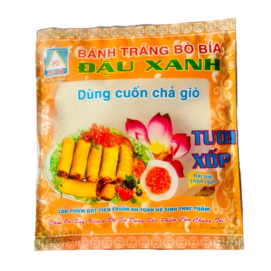 BÁNH TRÁNG BÒ BÍA ĐẬU XANH 15Cm - 80g - 30 Cuốn