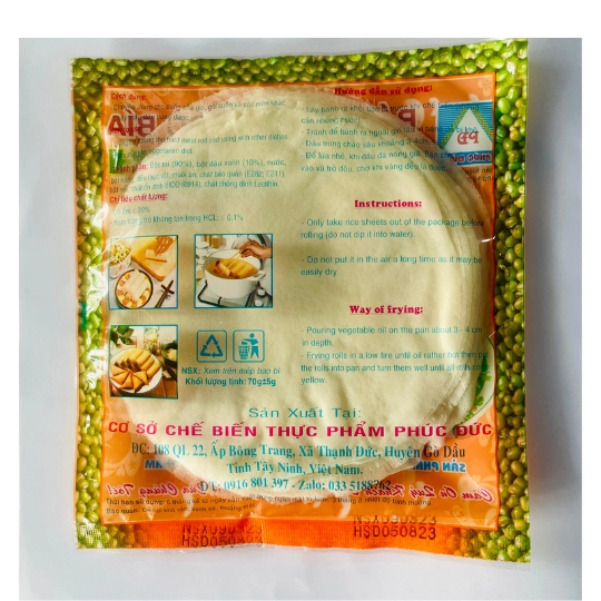BÁNH TRÁNG BÒ BÍA ĐẬU XANH 15Cm - 80g - 30 Cuốn