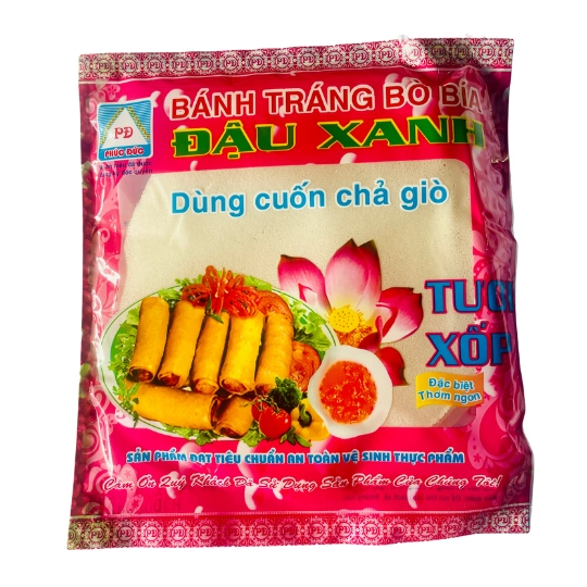 BÁNH TRÁNG BÒ BÍA ĐẬU XANH 15Cm - 80g - 30 Cuốn