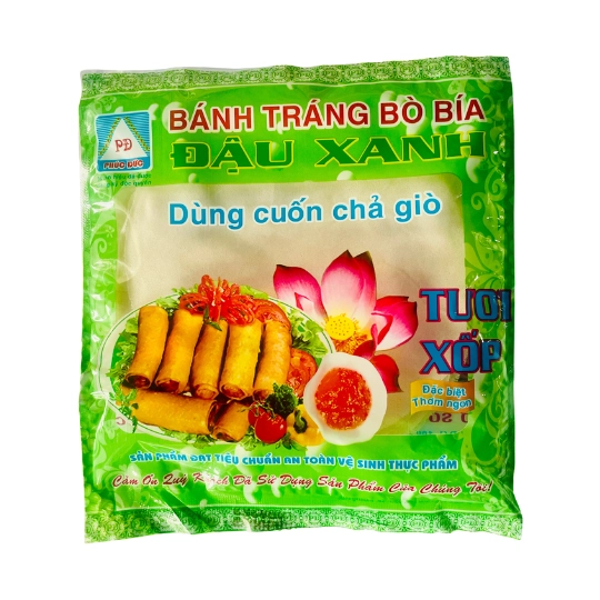 BÁNH TRÁNG BÒ BÍA ĐẬU XANH 15Cm - 70g - 25 Cuốn