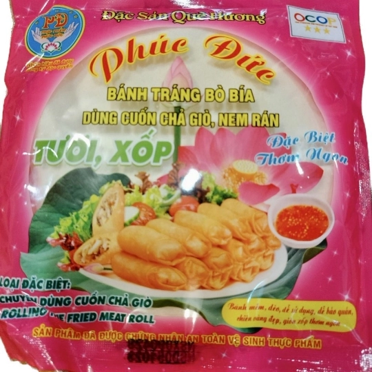 BÁNH TRÁNG BÒ BÍA ĐẬU XANH 16Cm - 80g - 30 Cuốn