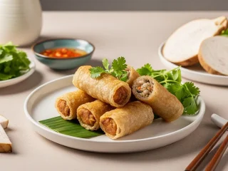 Hướng Dẫn Cuốn Chả Giò Rế Chay Khoai Môn Chuẩn Nhà Hàng Với Bánh Tráng Phúc Đức